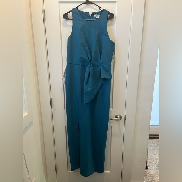 Kay Unger Megan Column Gown Size 12 in Baltic Blue - Picture 2 of 6
